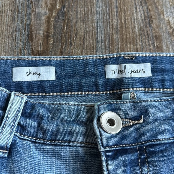 Tribal | Skinny Rhinestone Cuff Jeans - Picture 3 of 8